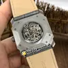 New Octo Finissimo Tourbillon 102719 102946 103188 Skeleton Dial Miyota Automatisk herrklocka Titanium Steel Case Rubber Watches He234w