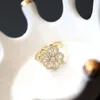 Fidget Rings 쥬얼리 어머니의 선물 불안 CZ 클로버 조절 스피너 회전식 완화 불안 스트레스 반지 여성용 소녀