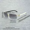 2024 Männer Luxusdesignerin Frauen Sonnenbrillen Naturholz Männer Schwarze weiße Büffel Horn Eyewear Women Accessoires Oculos Schatten Randless Brille Outdoor Outdoor