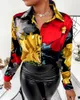 Designer Roupas femininas blusas de leopardo para senhoras Autumn moda leopard estampa de manga comprida camisa de lapela de lapela com botões shi7711816