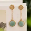 Natural Hetian jasper round tassel earrings Chinese style retro small exquisite craftsmanship charm women039s brand silver jewe6933182