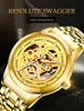 Mäns Antik Wlisth New Watches Men Skelett Automatisk Mekanisk Guld Man Watch Mens Forsining Luxury Wristwatches