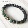 Tennis 8MM africano T-urquoise Beaded Mala pulsera budista meditación muñecas para hombres Yoga regalo Him1