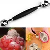 Fruitlepel Keuken Gadgets Stalinloos Staalkok Dual Double Meloen Baller Ice Cream Scoop Fruit Lepel HHE4074