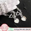 Cadeias MJ S925 Colar de prata esterlina para mulheres clássicas key-Key em forma de coração Charm Charm Colars Gift1