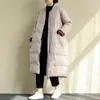 Schinteon Nouveau Style Coréen Baseball Vers Le Bas Veste Manteau Lâche Hiver Long Outwear 90% Duvet De Canard Blanc Manteau Sur La Taille À Manches Courtes 200922