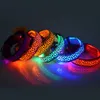 Collare per cani LED leopardo Collari luminosi regolabili regolabili per cani Pet Night Safety Cintura lampeggiante in nylon Forniture per animali domestici w-01357