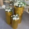 No big circle)3pcs/5pcs/set)Wholesale High Quality acrylic Flower Stand Wedding Decorations clear crystal Cylinder Pedestal Acrylic Plinth Stands senyu507