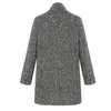 Automne hiver femmes bouton unique poche surdimensionné longue tranchée pied-de-poule mélange vêtements d'extérieur femme manteau de laine 201102