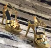 Luxury-2022ss Summer Shoes Woman Tribute Sandals T-strap Super High Platfom Sandals