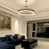 LED Postmodern Round Oval Crystal Chandelier Lighting Lustre Suspension Luminaire Lampen For Dinning Room Free shipping