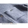 Long Baseball Kitted Cachemire Cardigan Pull Femme Automne Hiver Demi Col Roulé Brand New Casual Cardigans Bleu LJ201113