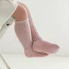 Summer Mesh Baby Knee High Socks Solid Color Hollow Girls Long Sock Breathable Toddler Kids Sokken 1-3Y 20220307 Q2