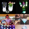 Nattbelysning Waterproof LED Luminescent Coasters Bar KTV Blinking Atmosphere Lamp Cup Stickers Mini Glow Coaster Bottle Light