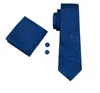 Бабочки Dibangy Design Mens Mens Means Navy Blue Paisley Silk Wedding Tie для мужчин кольцо хэнки -запонки Set Business Party1