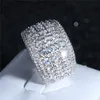 New Fashion Zircon Mens Diamond Anelli di fidanzamento di alta qualità per le donne Gioielli per fedi nuziali in argento