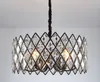 Modern crystal hanging chandelier black round lustre design led chandeliers for living dining room lights bedroom lamp