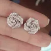 YHZL Classic Camellia Flower Stud Earring Delicate Women Accessory Daily Wearing Party Earring with White Flower Jewelry3072688