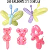 Balon urodzinowy Długie balony Anim Latex Macaron Candy Magic Twisting Multi Color Shiny Chrome Globs DIY Patry Decor 220217