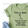 Este é bob não tem armas camiseta mulheres manga curta top harajuku gráfico tee feminino moda roupas mulher