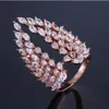 2022 Charmant brillant rétro mode femmes bijoux 925 en argent sterling ensemble complet coupe topaze blanche CZ diamant aile éternelle plume de mariage bague réglable cadeau de fête