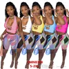 Sexy Sleeveless Sportswear Women Tracksuits Summer Crop Tops Suit Fashion Two Piece Shorts Set Designers Clothing 2022