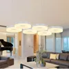 Chandeliers Free Modern Led Pendant Lights For Dining Room Living Acrylic Aluminum Circle Rings Lamp Fixtures AC 85-265V