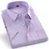 Högkvalitativ Kortärmad Mäns Klänning Casual Plaid Shirt Male Regular Fit Blue Purple 4XL 5XL 6XL 7XL 8XL Plus Solory T Shirts C1222