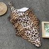 Leopard singel axel ny stil baddräkt av hög kvalitet kvinnor badkläder en bit strandkläder bikini