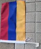 Anpassad Armenien Bilfönster Flaggor 30x45cm 100D Polyester Utomhus Ensidig hög kvalitet med 43cm hållare