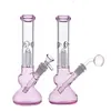 10.5Inch Glass Beaker Bong Frosted Hookah wholesale pink&green Colorful Water Pipe High Tall Dab Rigs With Downsteam