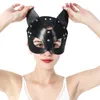 CEA Pink Mujeres Máscara Sexy Catwoman Moda Media cara Máscaras para los ojos Fiesta de carnaval Máscara de oreja Adulto Fetiche Juego de lujo Máscara de cuero Props 201026