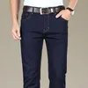 V￥ren Mens Stretch Business Black Blue Jeans Classic Style Fashion Casual Loose Fit Denim Trousers Mane Brand Pants 201111