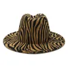 2020 Fashion Zebra Muster Künstliche Wolle Feed Fedora Hats Fashion Frauen Männer Große Schwim Jazz Party KOPPERAMA COWBOY HAT2549391