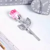 Crystal Glass Rose Flower Figurines Craft Wedding Valentine's Day Gunsten en geschenken Souvenir Tafel Decoratie Ornamenten