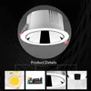 Hoge CRI92 Anti-Glare LED Downlight 60W 40W 20W 15W 9W Ronde LED-plafondlamp AC 220V 110V Indoor Inbouw COB LED-spotverlichtingsarmaturen