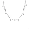 Kołdarbone Naszyjnik 2020 Nowy Przybył Silver Color White Baguette Minimal Geomtric CZ Drop Charm Lovely Gorgeous Choker Biżuteria