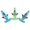 Vente en gros Shark PipeGreen Blue Silicone Pipes Unique Design SmokingPipe Dab Pipe Brûleur à mazout Cuillère à main pour tabac narguilé