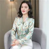 Mulheres impressas curva camisa de manga comprida floral primavera outono plus tamanho camisa moda elegante senhoras blusa boutique camisa