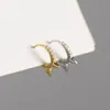 Pure 100 925 Sterling Silver Small Rivet Hoop örhängen Punk Cool Zircon Spike Earring For Women Fine Party Jewelry YME5108849476