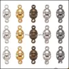 Andra Smycken Verktyg Utrustning 100sets Nickel Brass Magnetiska Clasps Ovala fynd Platinum Golden Antique Bronze Gunmetal 11x5mm Hål 1mm D