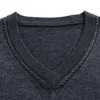 Nowa marka mody Swatery męskie ściągacze szczupłe skoczki na dzianie v kamizelka szyi bez rękawów zimowe odzież mężczyzna 201125