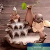 The Cute Little Monk Ceramic Censer Home Decor Creative Smoke Backflow Incense Cones Burner The Monk Incense Stick Holder