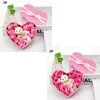 Rose Soap Flower Heart Shaped Gift Box Valentine's Day Mother's Day Gifts Roses With Small Bear Wedding Decoration Soaps Flowers BH5830 WLY