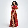 2020 News Ankara Style African Clothes Dashiki Print Top Skirts Fashion Feather Party African Dresses for Women Robe Africaine LJ200826