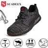 Suadeex Dropshipping Werk Veiligheidsschoenen Mannen Vrouwen Werklaarzen Staal Cap Laarzen Punctie Proof Instructibele Schoenen voor Maat 36-48 Y200915