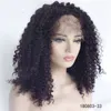 Preto Kinky Curly Sintético Lacefront Peruca 14 ~ 26 polegadas Pelucas Simulação Cabelo Humano Perucas dianteiras 180719- # 2