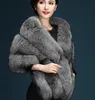 Autumn e inverno Moda Fox Sur Silver Fox Imitação de pele de pêlo Casaco manta feminina imitação de moda de pêlo a três shawl4313980