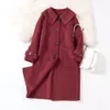 CTHINK Zniżka Duży kołnierz zima wełniana mieszanka żeński płaszcz moda ciepłe długie pokrywy wierzchniej dla kobiet stylowe ciepłe płaszcze wełniane T200828