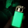 New Torch Luminous Lighter Jet Gas Butane Inflatable Windproof Cigarette Lighters Double Flame Creative Smoking Accessories Gadgets